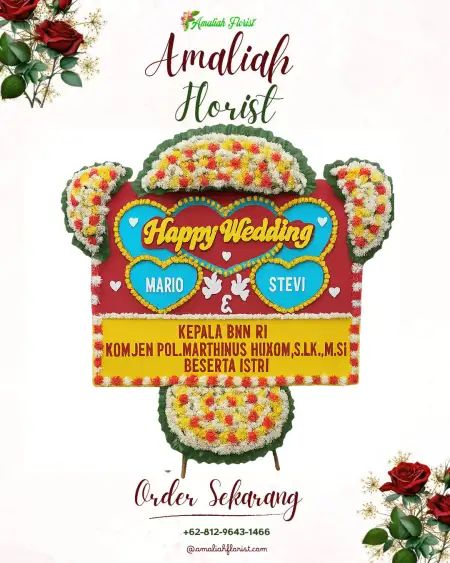 Papan Bunga Pernikahan Teluk Wetan